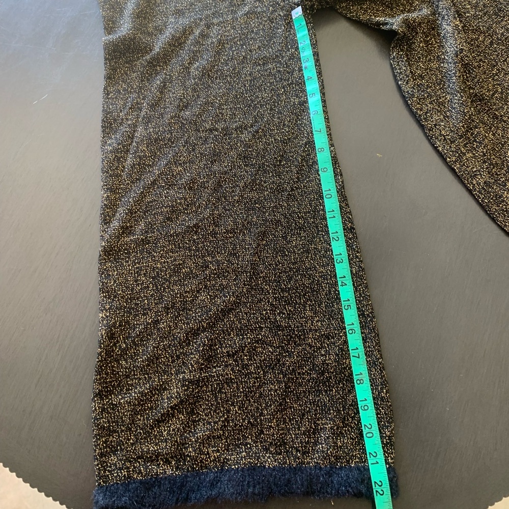 Zara Knit Black And Metallic Gold Loose Fitting Pants Women’s Medium - Picture 6 of 7